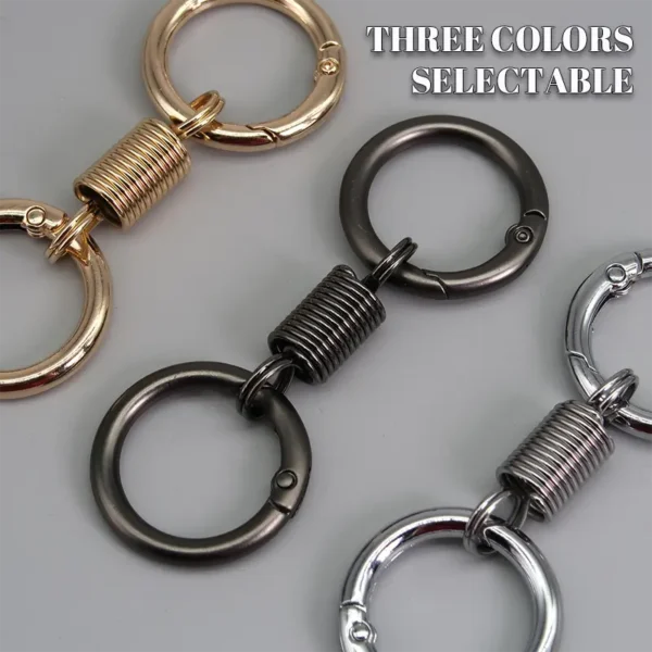 Nordic Retro Spring Double Ring Keychain