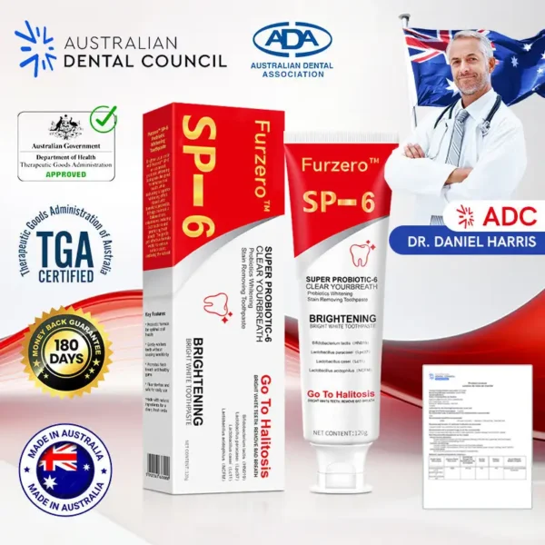 Furzero™ Aussie SP-6 Probiotic Ultra Whitening Toothpaste