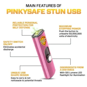 PinkySafe Prime 50,000,000 Stun USB Keychain