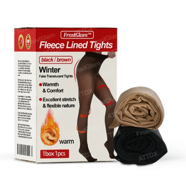 FrostGlam™ Winter Fleece Fake Translucent Tights - Image 10