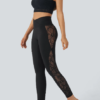 YUNPSO™ High Waist Cross Contrast Lace Yoga 7/8 Tights – UPF50+